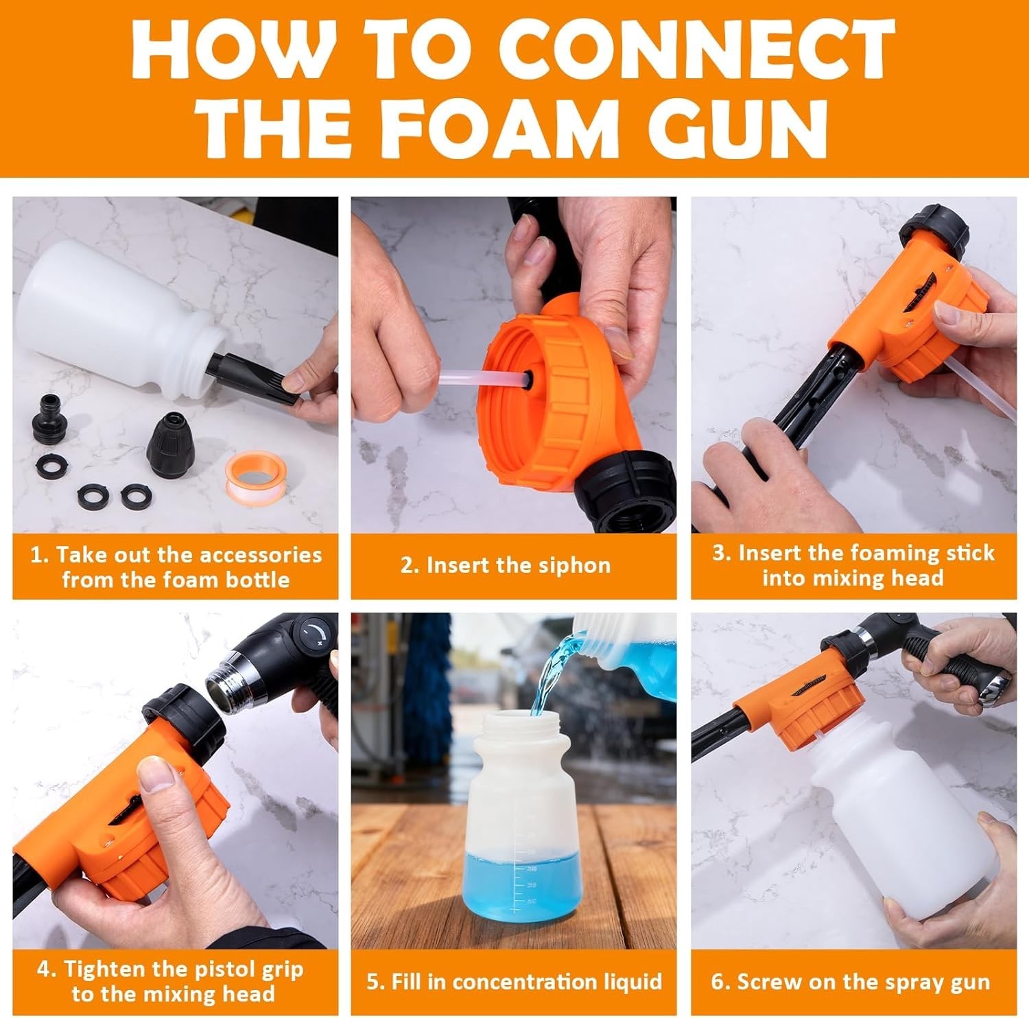 Car Wash Detailing Kit Cleaning Kits with Foam Gun Sprayer, Car Wash Brush an…