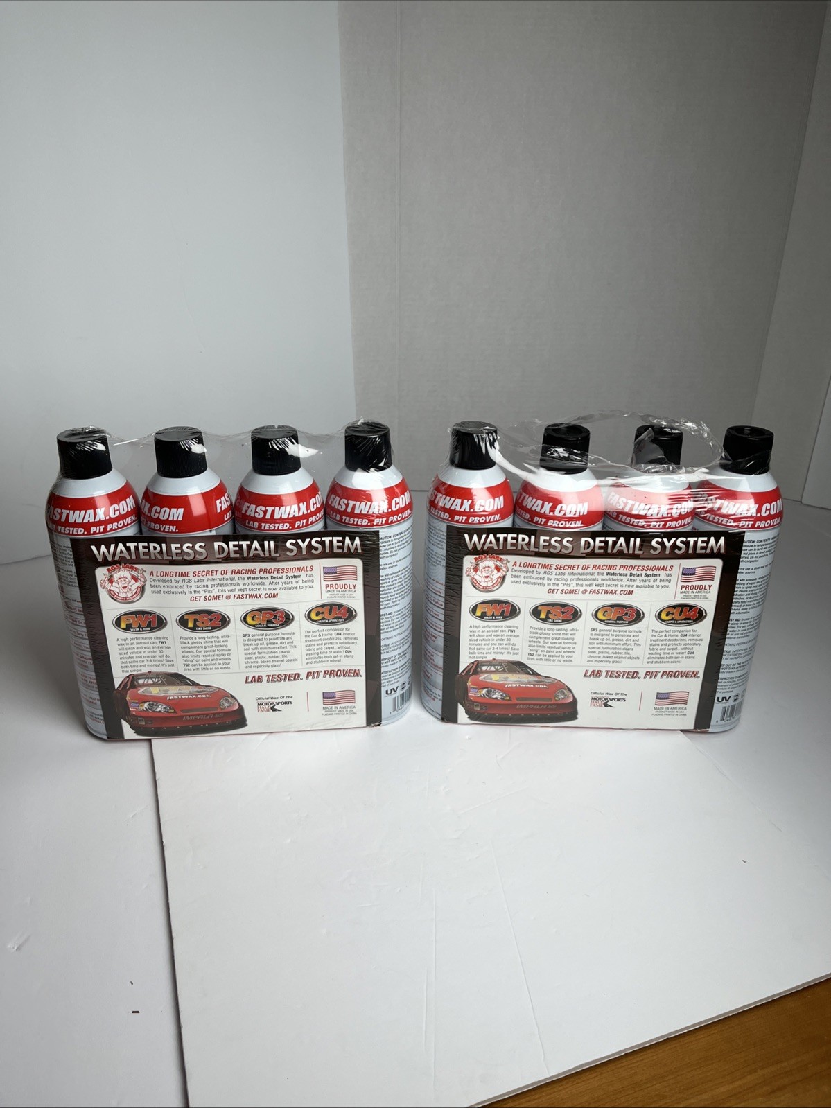 2x 4-Packs RGS Labs Waterless Detail System Fast Wax FW1 TS2 GP3 CU4 Cleaner New