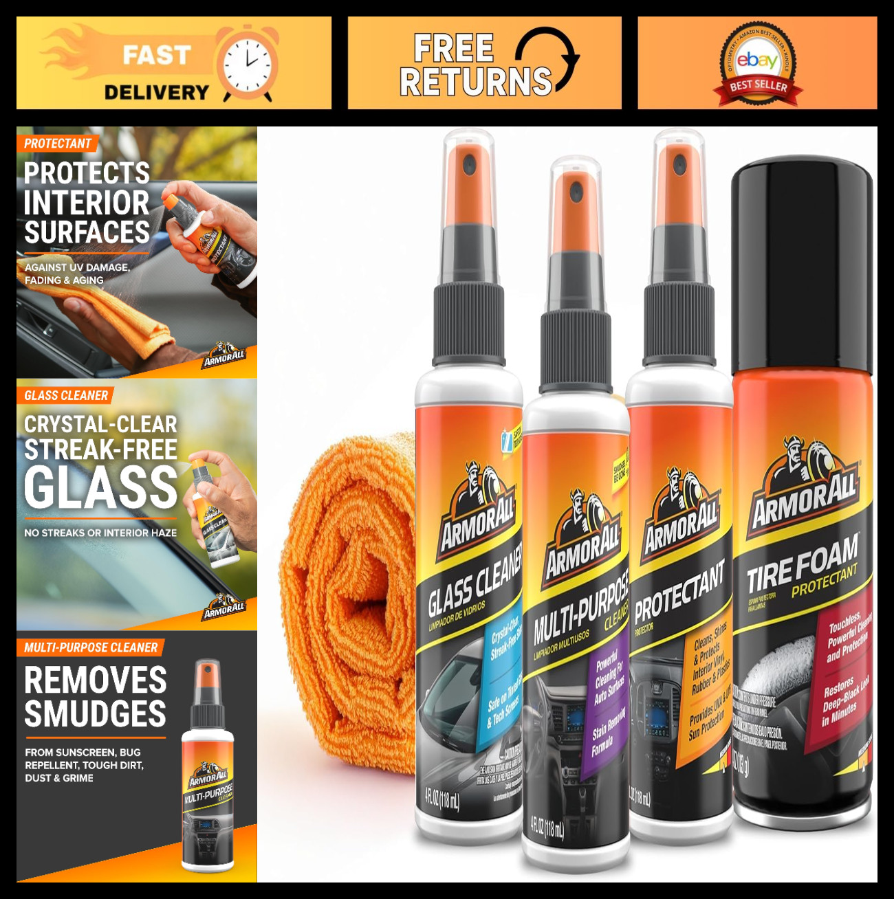5-Piece Car Cleaning Kit for Interior & Exterior – Ultimate Auto Detailing Set