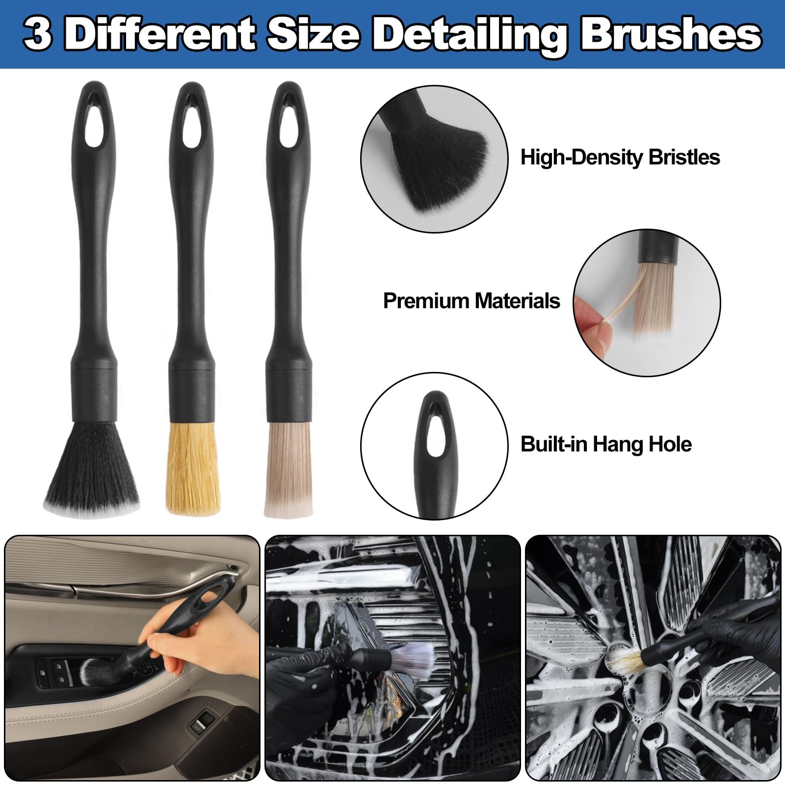 NIKCOSMK Windshield Cleaner Tool, 14Pcs Car Cleaning Kit – Interior…