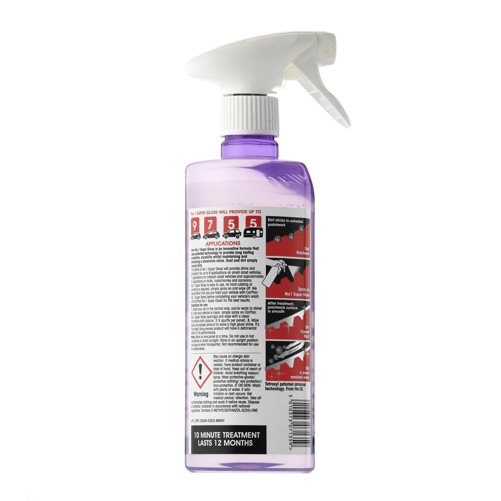 Car Paint No Wax Polish Gloss Valeting Spray Sealant Smooth Finish 600ml