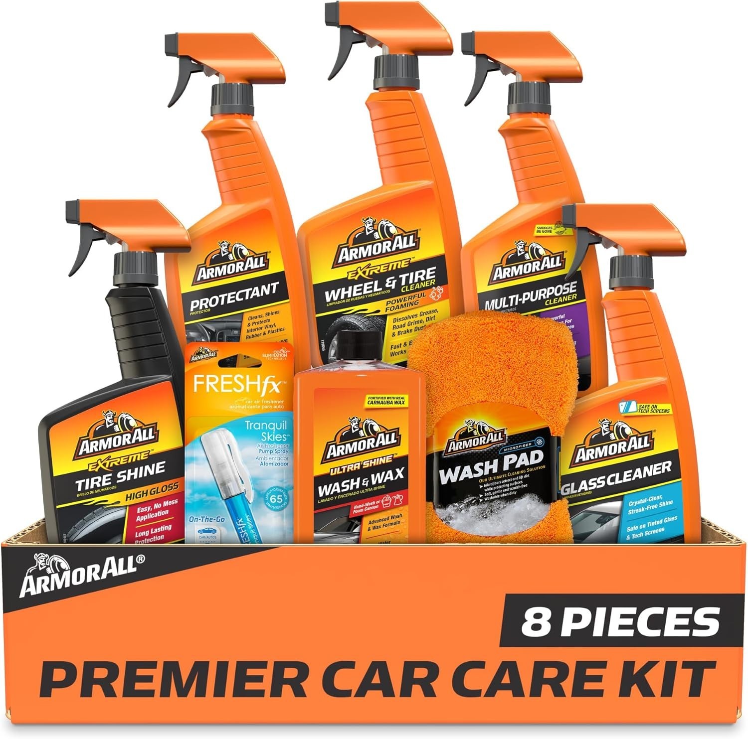 Professional Car Detail Kit – Wax, Glass Cleaner, Freshener