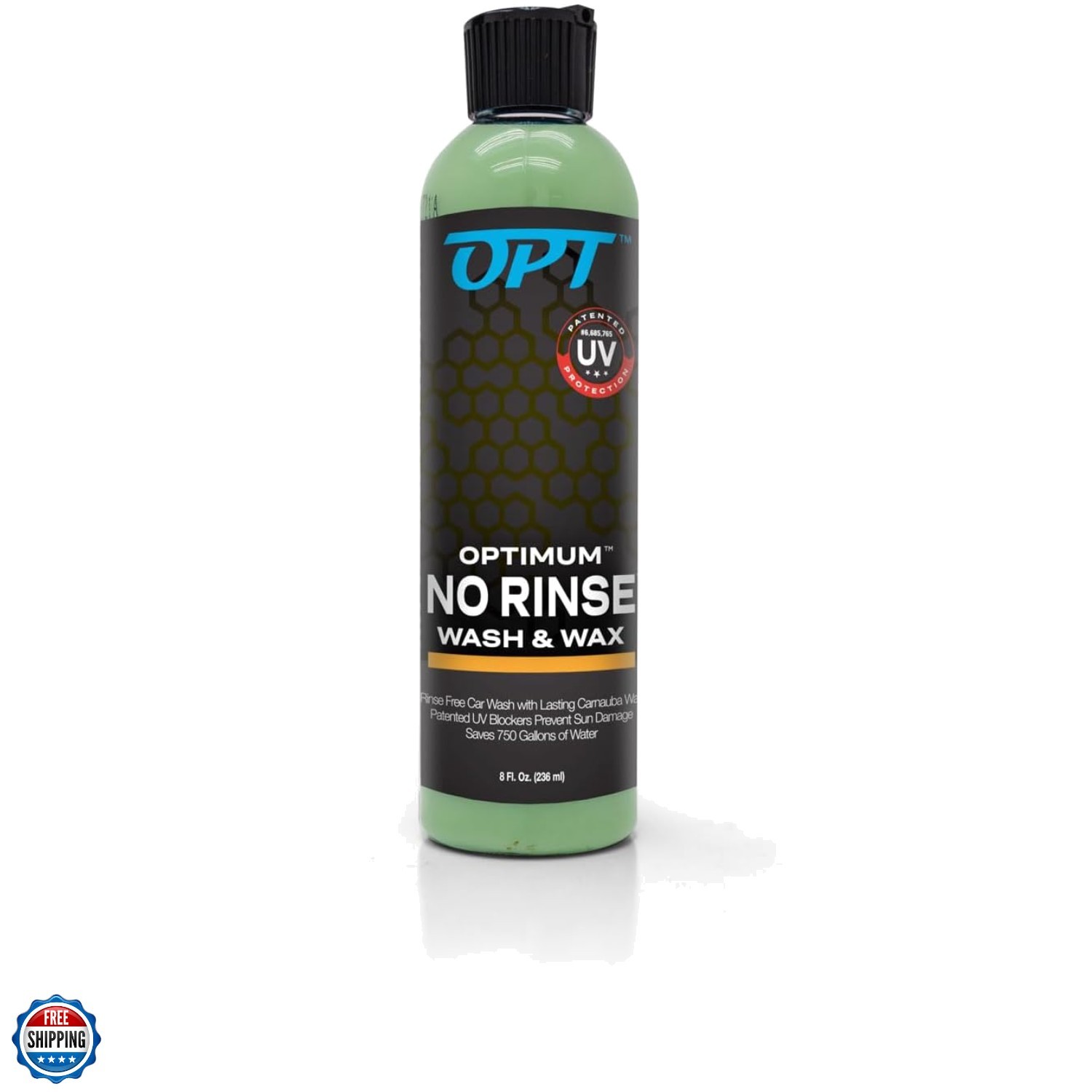 Optimum No Rinse Wash & Wax – 8oz for Cars, RVs, and Motorcycles with UV Shield