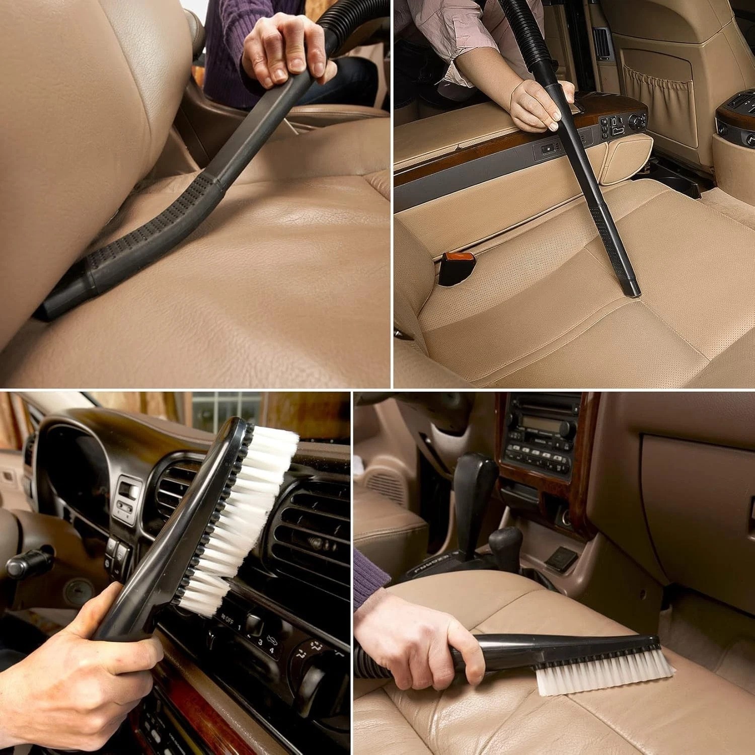 2PC Car Cleaning Kit: Flexible Crevice Tool & Soft Brush for Effortless Cleaning