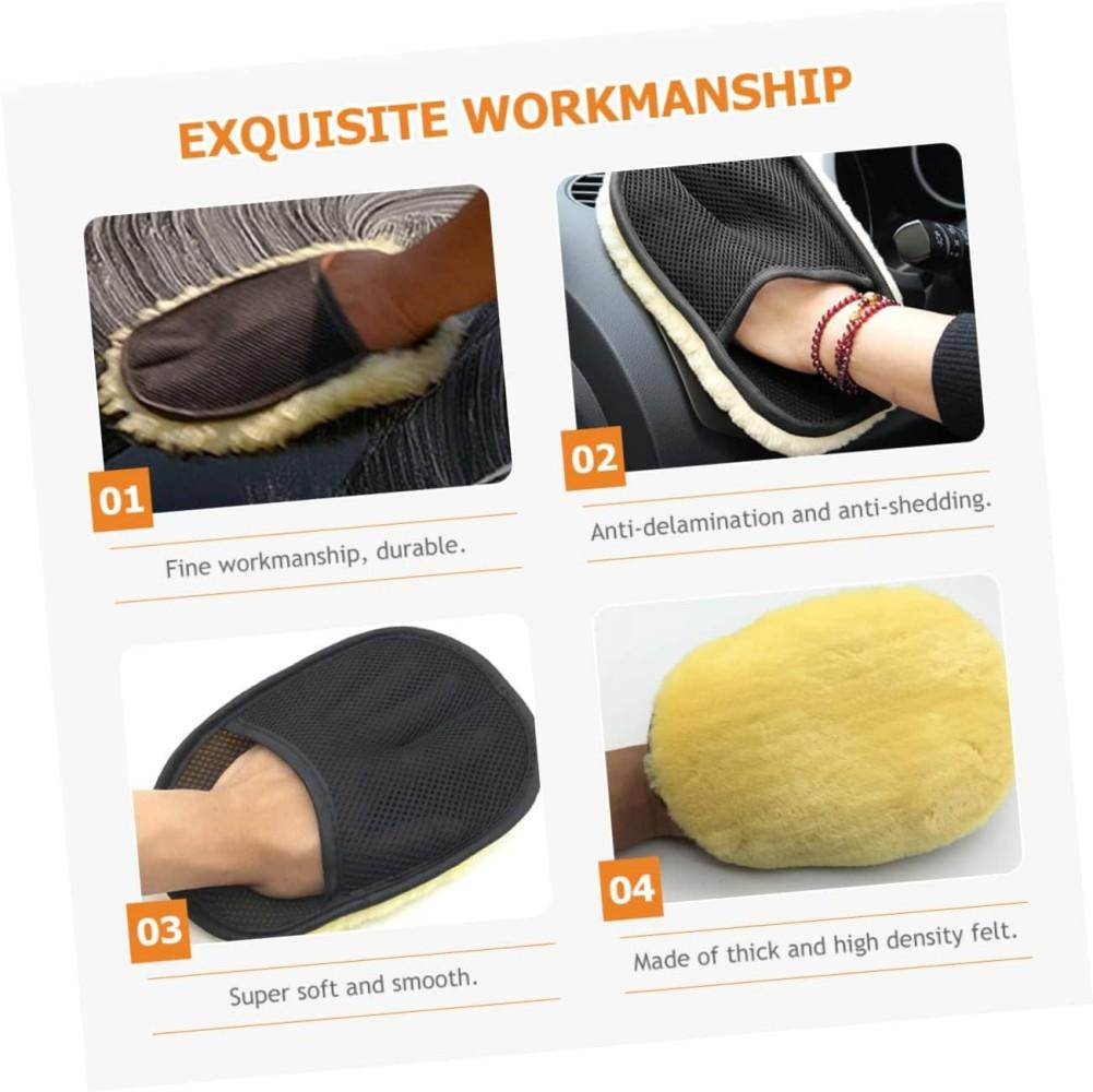 4 Pack Car Wash Mitt Microfiber Cleaning Gloves Auto Detailing Supplies