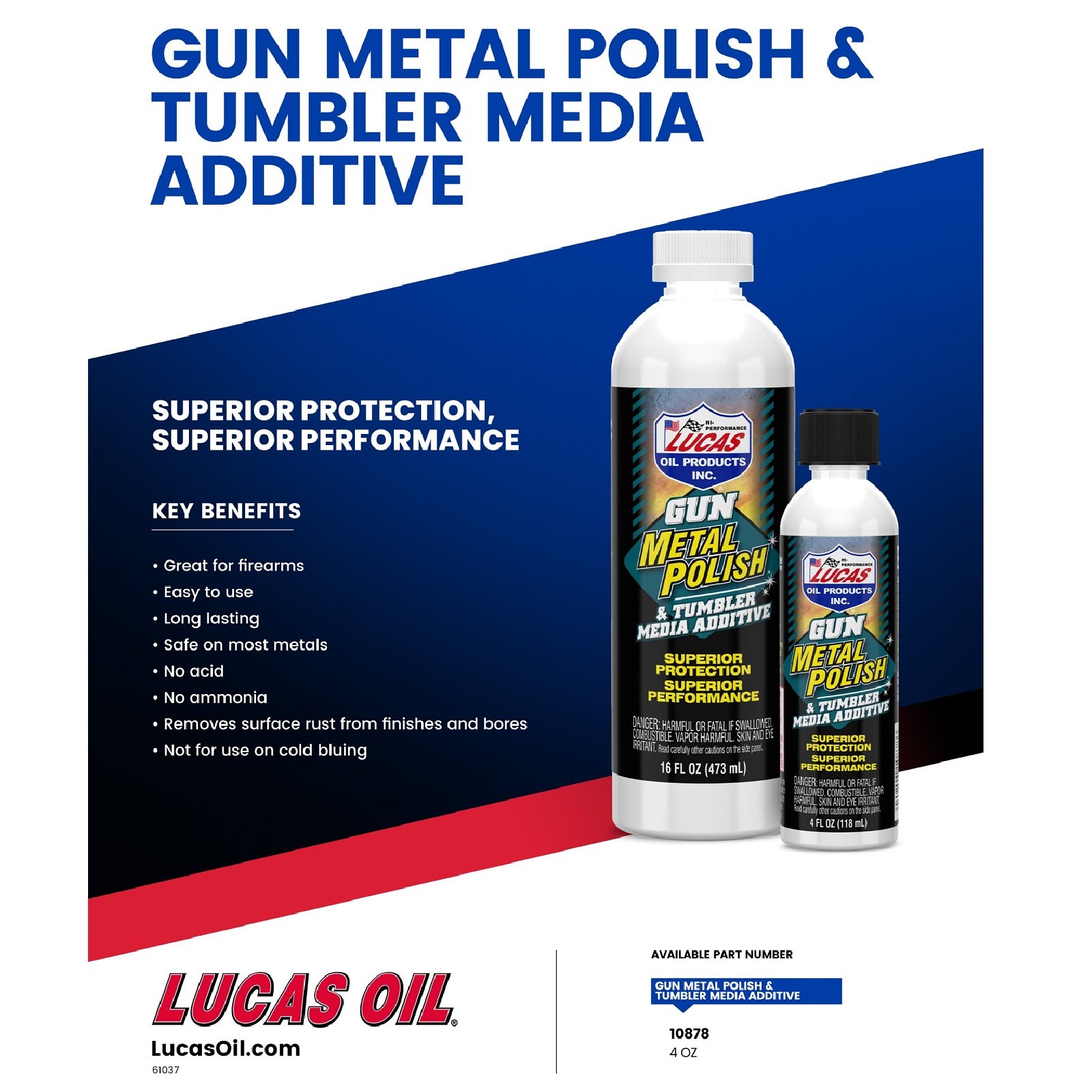 Lucas Oil Gun Metal Polish & Tumbler Media Additive 4 Ounce Bottle Single 10878