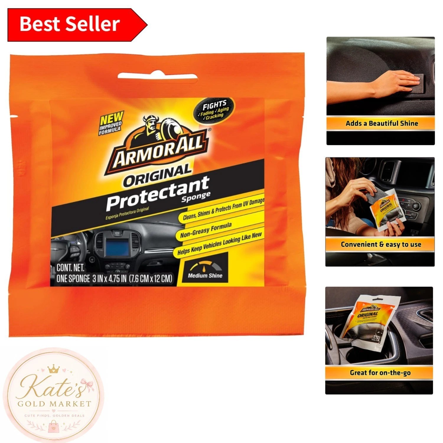 Unscented Car Sponge – Protect, Clean & Shine Plastic, Vinyl & Rubber Surfaces