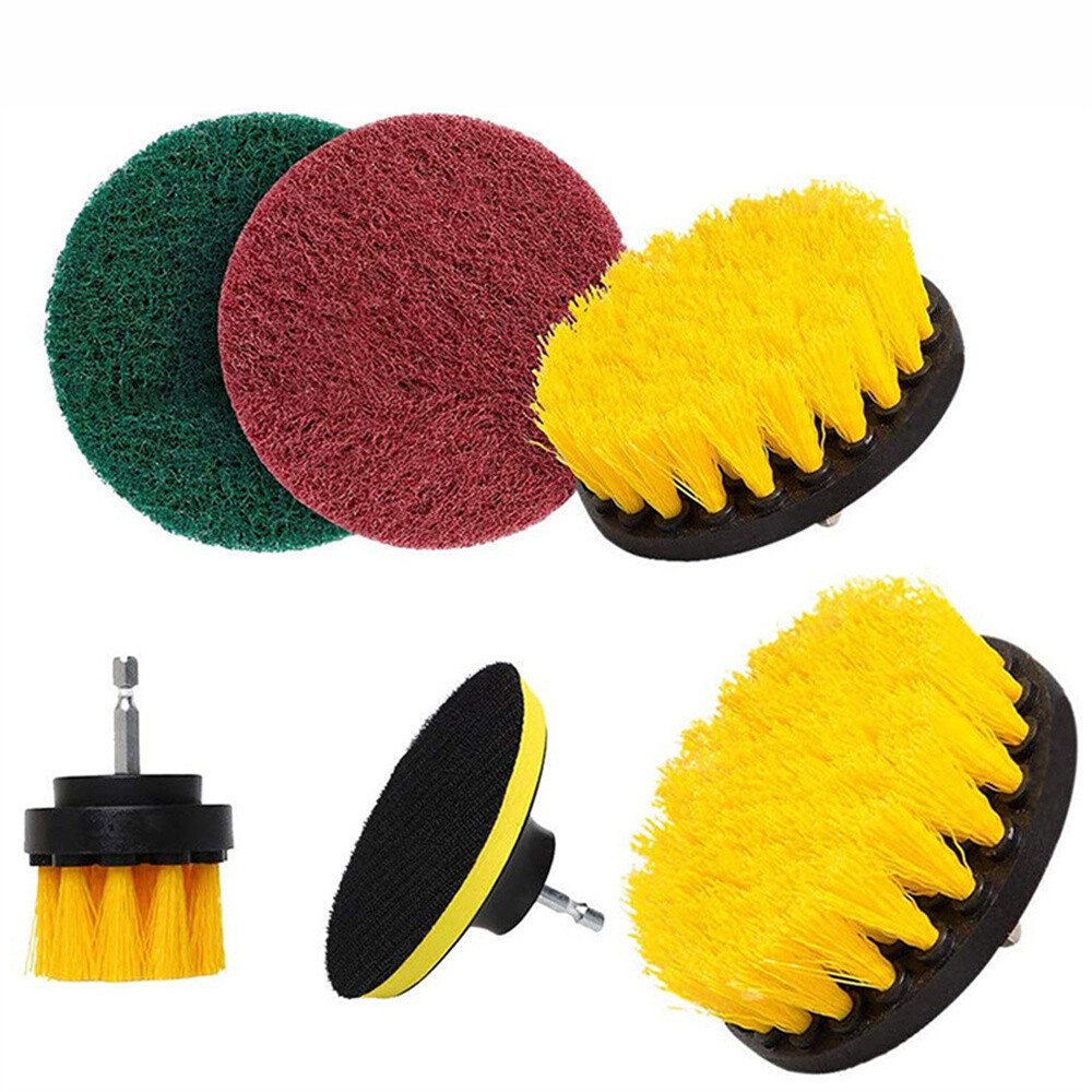 6pcs Home Electric Drill Bristle Head Home Car Cleaning Kit Combo Universal
