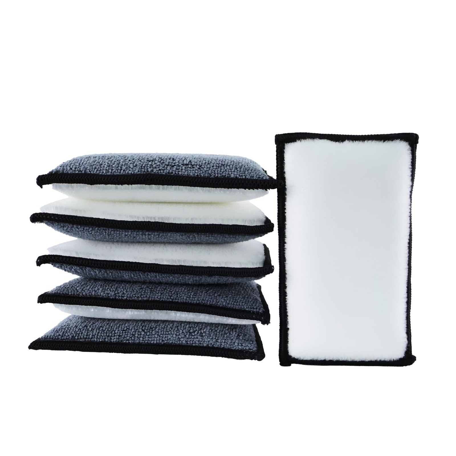 ANTSHINY Car Interior Scrubbing Sponge, Microfiber Wax Applicator Gray