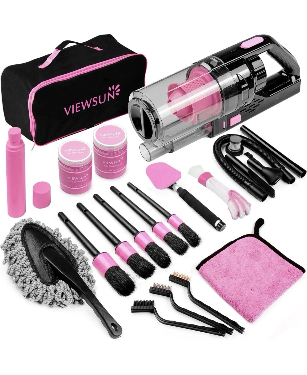 Car Vacuum Interior Cleaner 17 PCS Car Detailing Kit Car Cleaning Kit