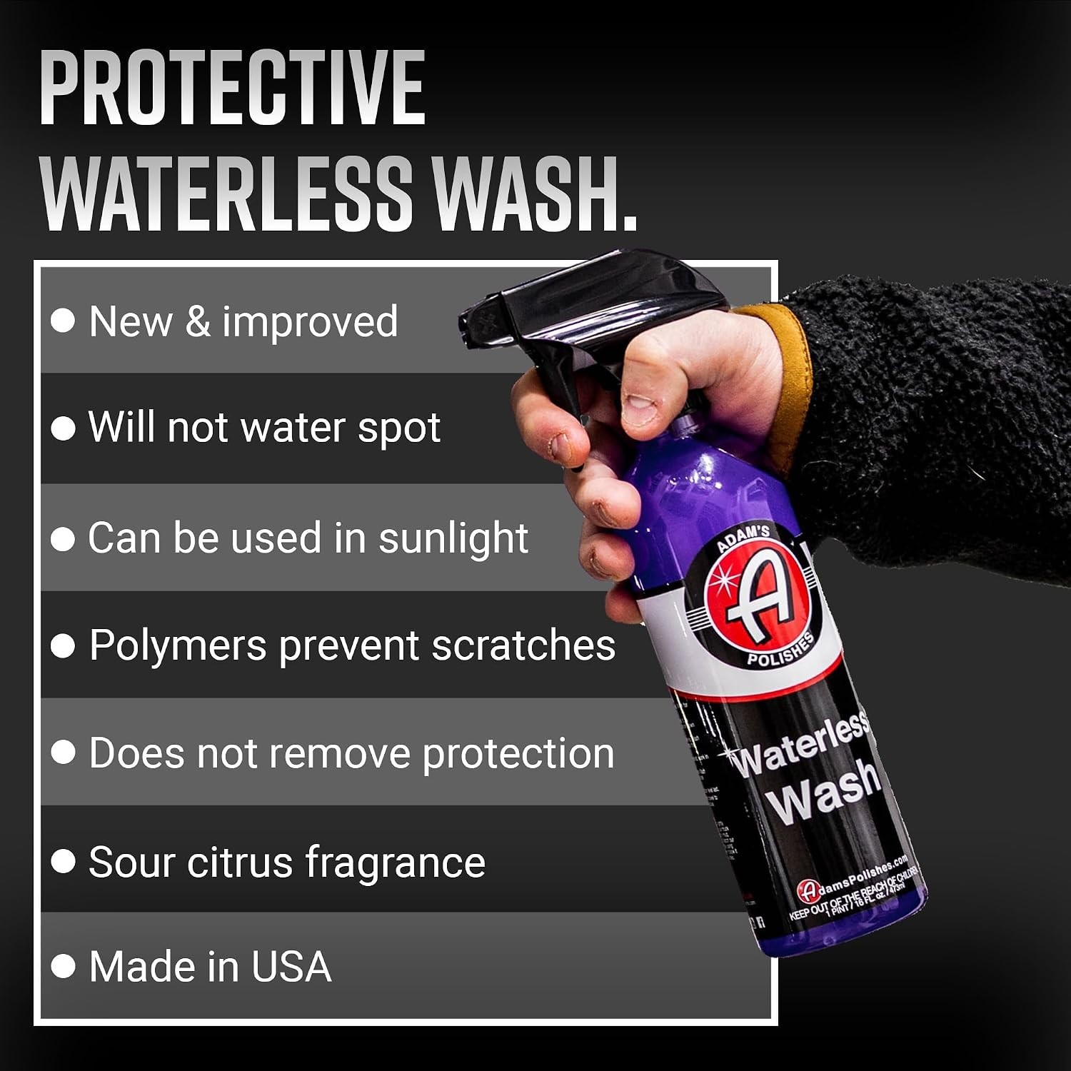 16oz Waterless Wash for Cars + Boats | Biodegradable Cleaner with Citrus Scent