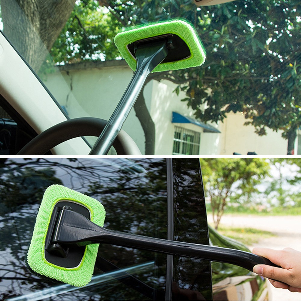 5 Reusable Pad & 1×Windshield Cleaning Tool Car Window Wiper Cleaner Glass Brush