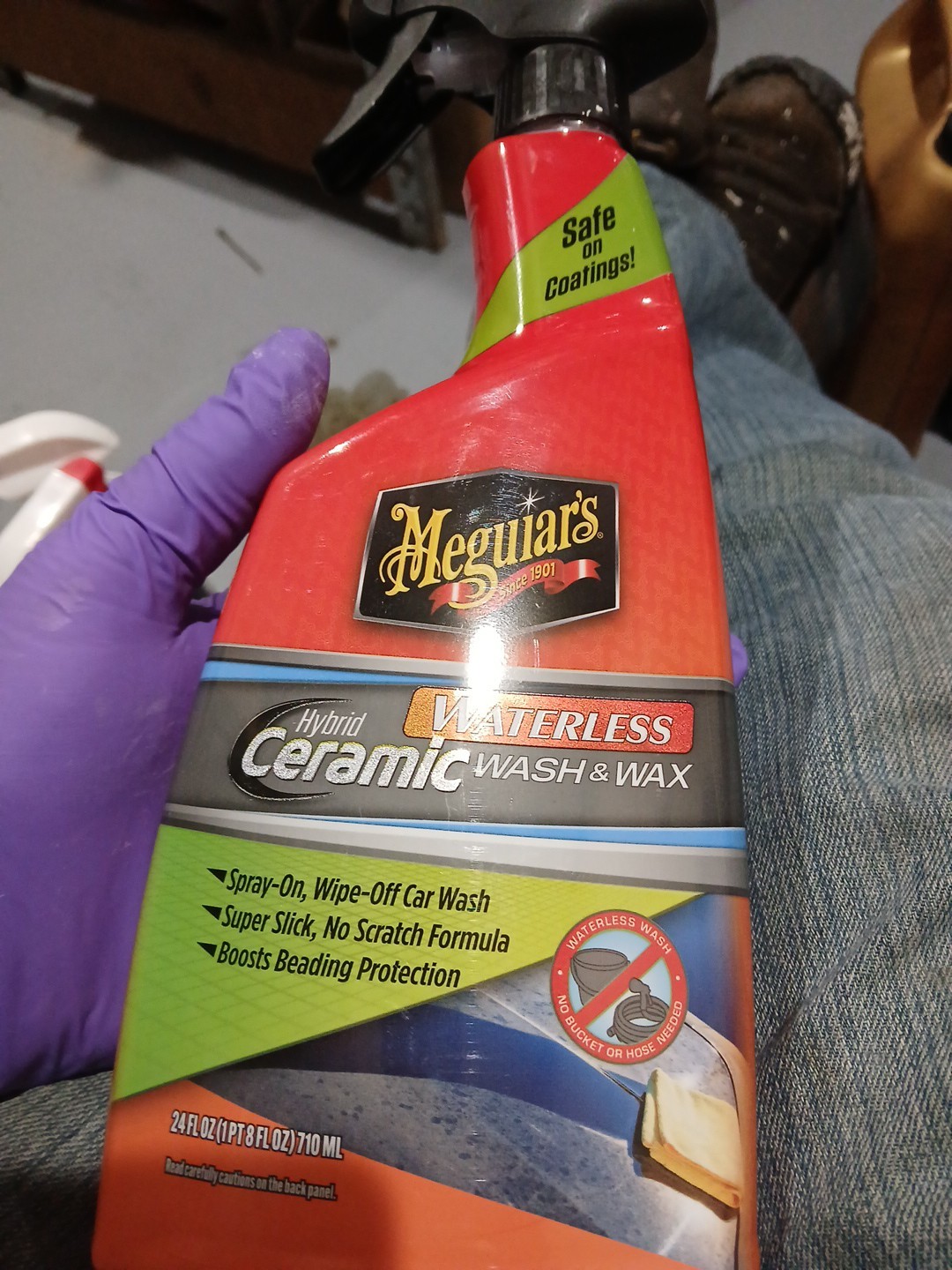 Meguiar’s Hybrid Ceramic Waterless Wash & Wax – Waterless Car Wash Spray, 24 Oz