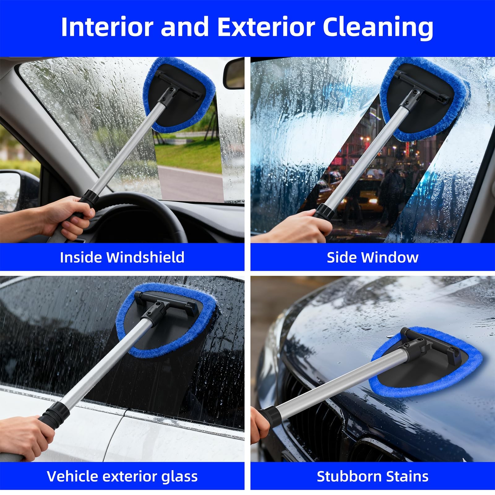 desin Windshield Cleaning Tool, Car Window Cleaner Windshield Cleaner with 4 …