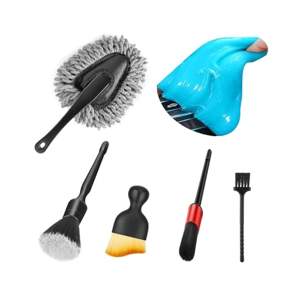 Car Interior Duster Kit – Soft Gel & Brush Set for Dash/Vents, Auto/Truck/SUV/RV