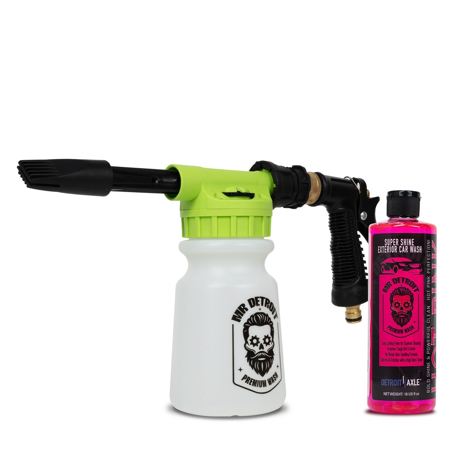 Mr. Detroit – Car Wash Kit w/16oz Car Soap + Foam Blaster Scratch-Free Detailing