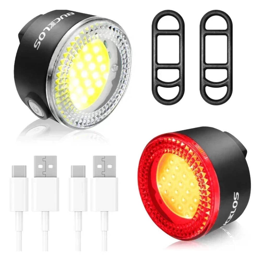 BUCKLOS Bike Light COB Front Rear Bicycle Lights LED Rechargeable Mountain Road