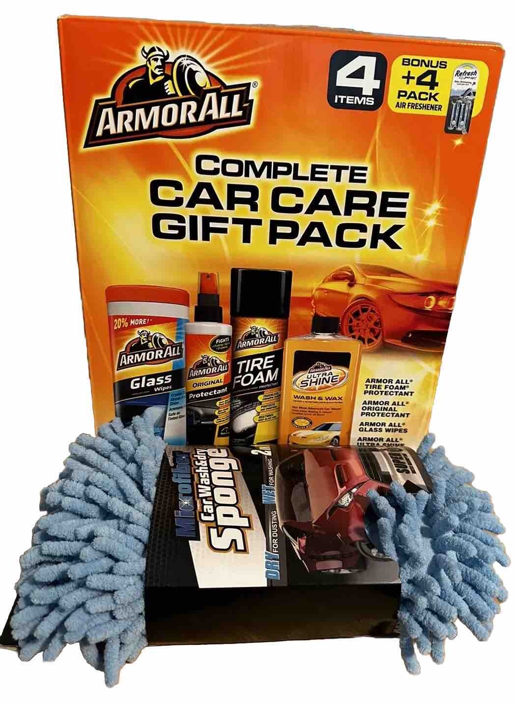 New ARMOR ALL Complete Car Care Gift Pack w/Accessories -Glass, Wash/Wax, Sponge