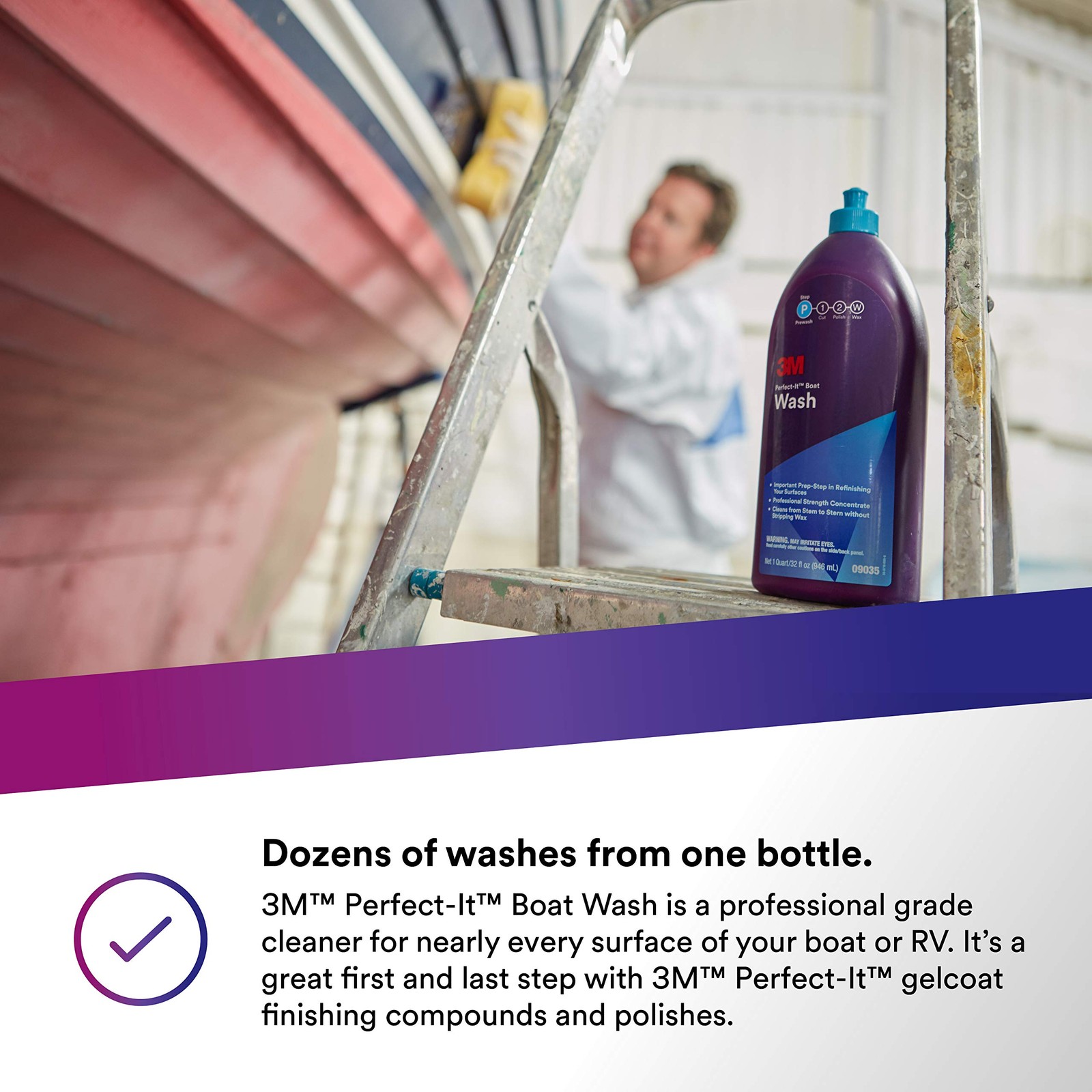 Perfect-It 3M Boat Wash, 09035, 1 Quart, Professional Strength Concentrated Form