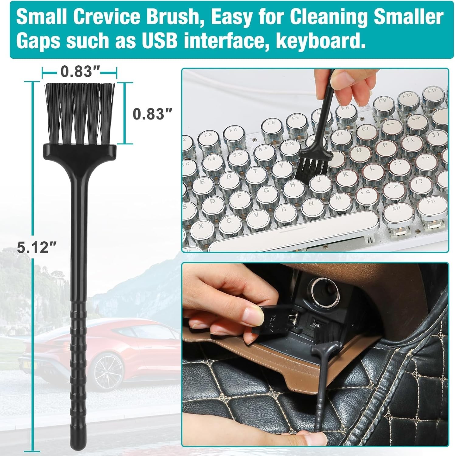 Car Interior Dust Detailing Cleaning Gel and Brush Kit – Reusable & Effective