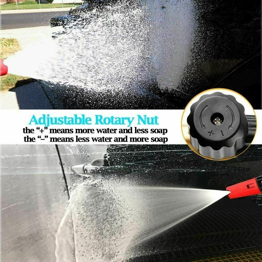 1/4″ Snow Foam Washer Gun Car Wash Soap Lance Cannon Spray Pressure Jet Bottle