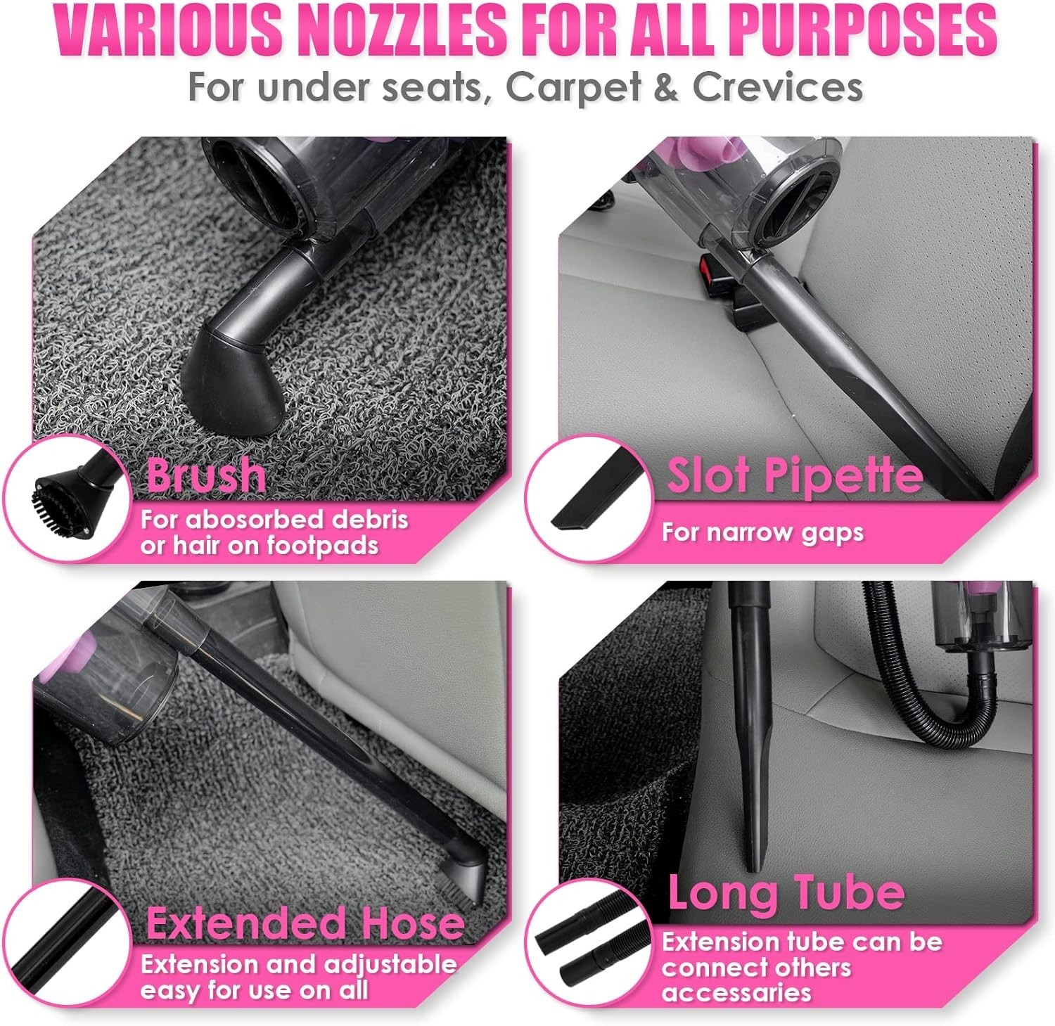 Pink Car Interior Detailing Kit – Complete Accessories