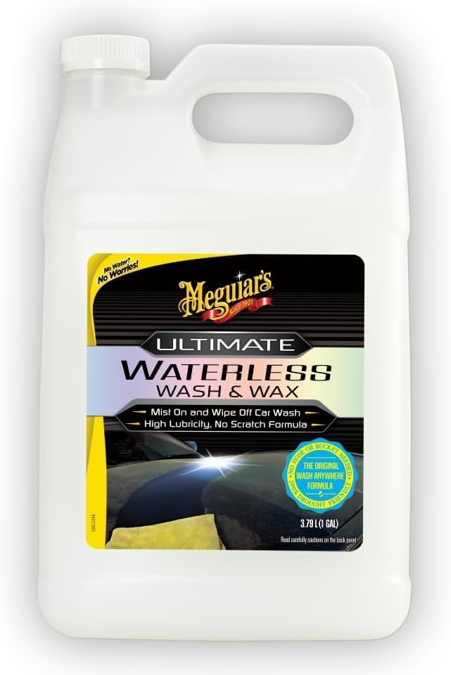 2-in-1 Waterless Car Wash & Wax – 128 Oz Eco-Friendly Formula for Instant Shine