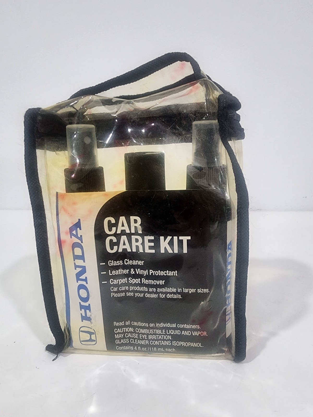 Genuine Honda Car Care Kit 08700-9211 Clear Storage Bag Glass Leather Carpet