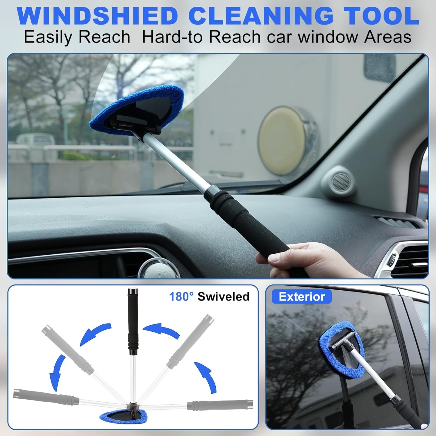 Windshield Cleaner Tool, 14Pcs Car Interior Cleaning Kit, Car Detailing Kit