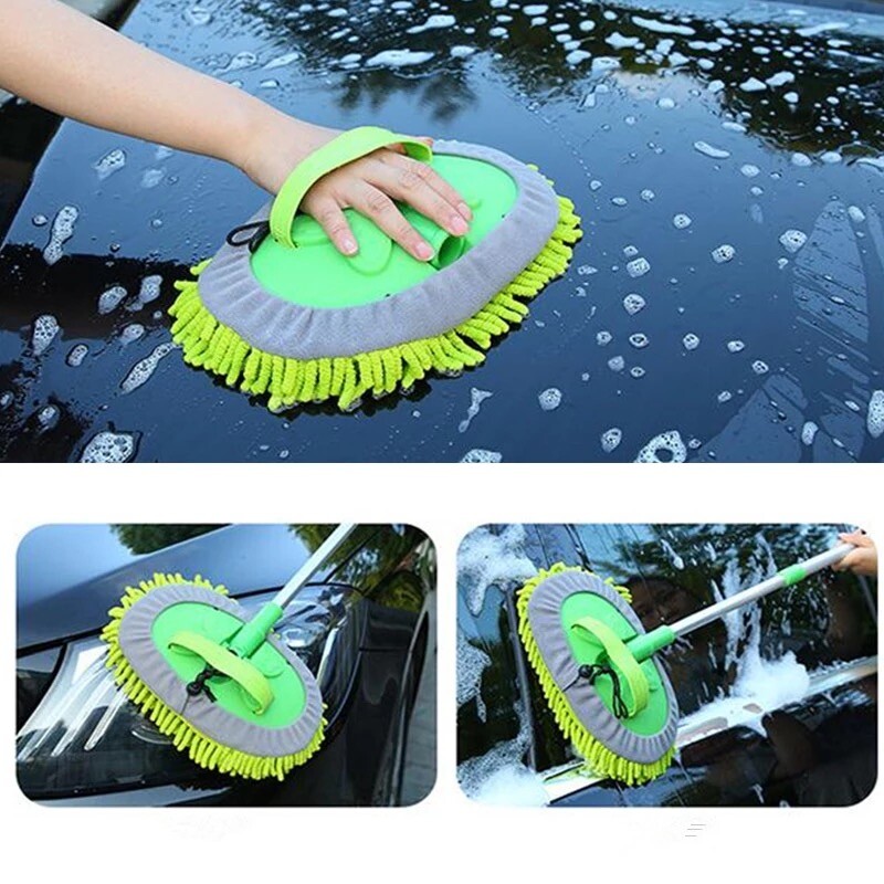 Microfiber Wax Auto Dust Car Wash Mop Cleaning Cleaner Brush Tool Telescoping
