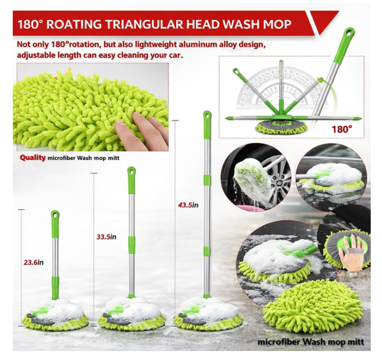 Car Wash Detailing Kit with Foam Gun Cleaning Set Brush Long Handle for Cleaning