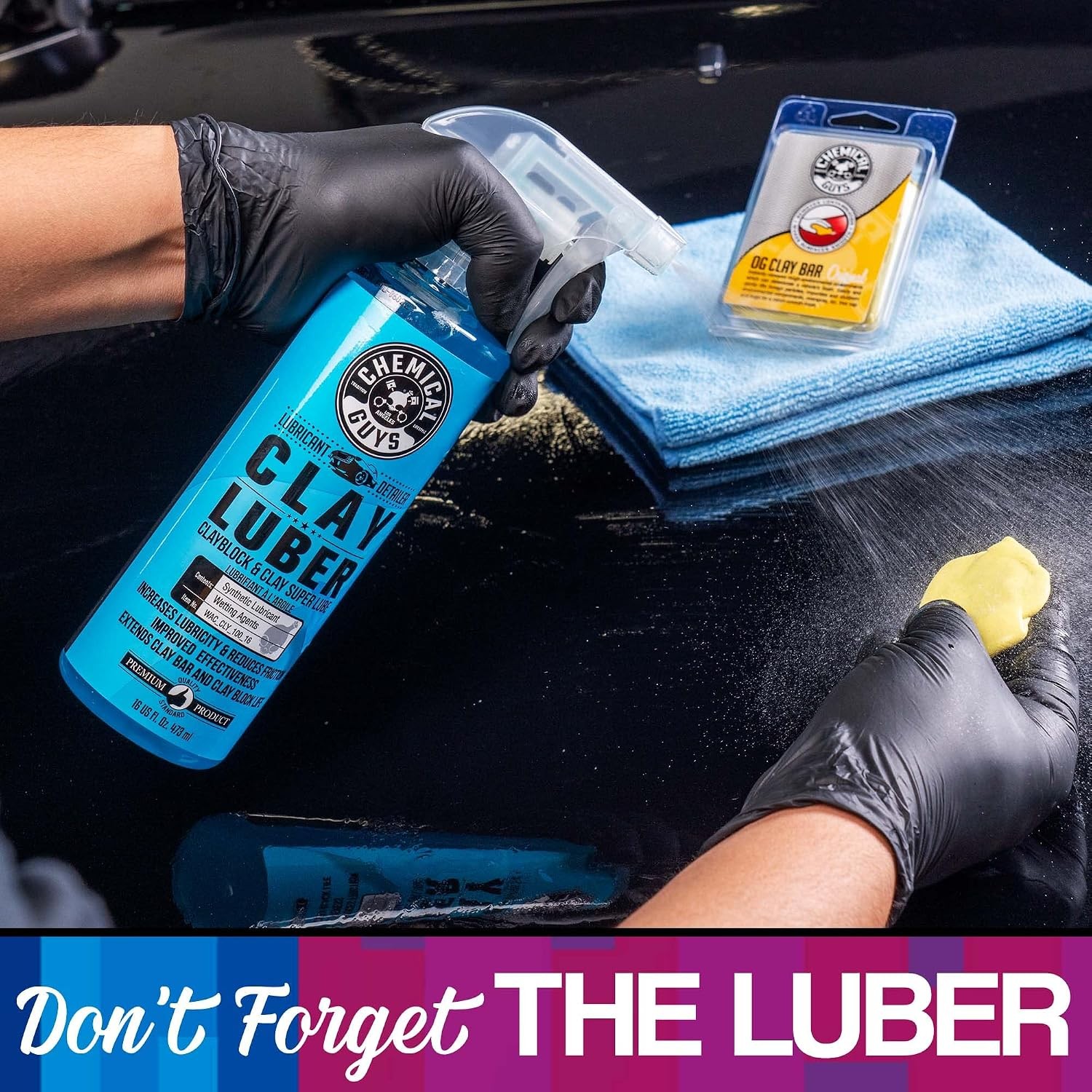Chemical Guys 6-Piece Clay Bar & Luber Kit for Smooth Paint Prep & Cleaning
