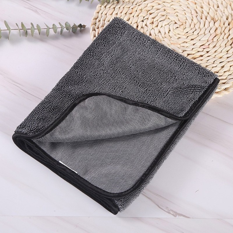 Double Layered Microfiber Car Towel Large for Fast Drying & Scratch Prevention