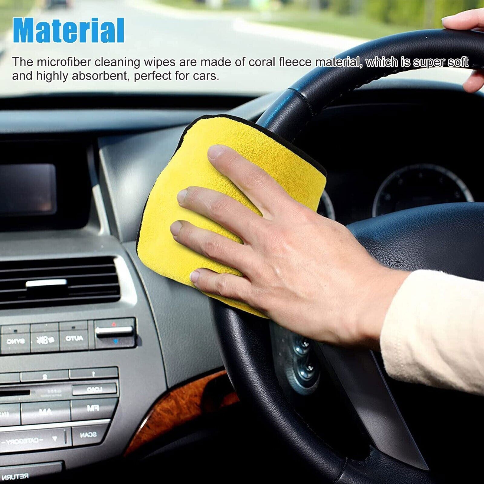 5pcs Microfiber Cleaning Cloth Car Wash Towel Drying Rag Car Polishing Detailing