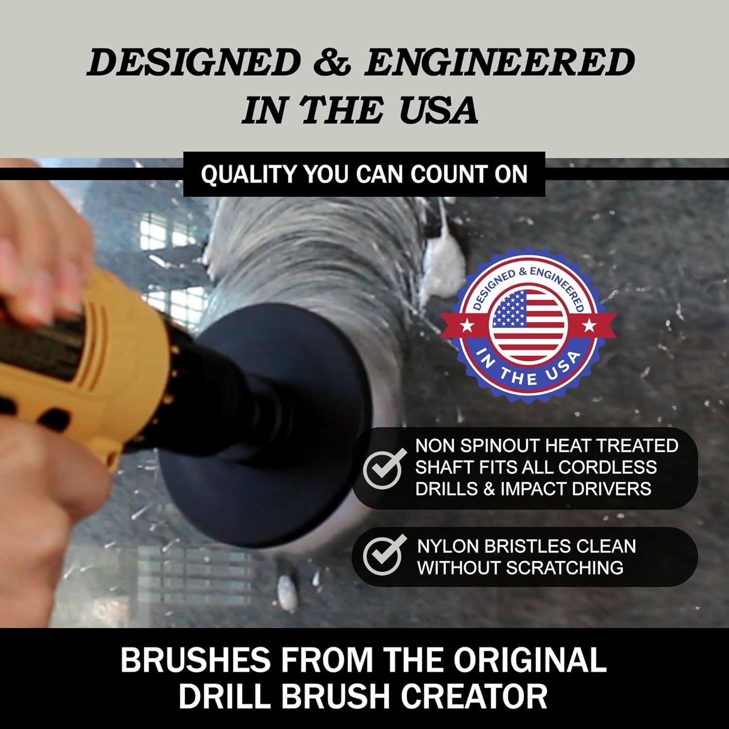 Automotive Detailing Drill Brush Kit – 3 Soft Bristle Attachments for DIY Magic