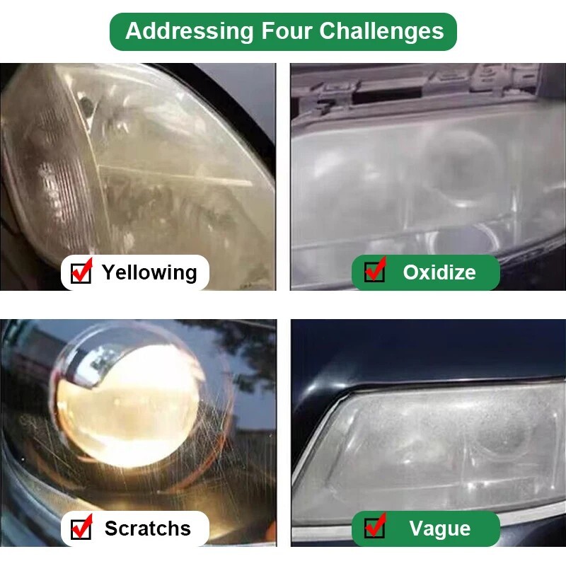 Kit de Pulido para Faros de Coche Elimina Arañazos y Oxidación Fácilmente