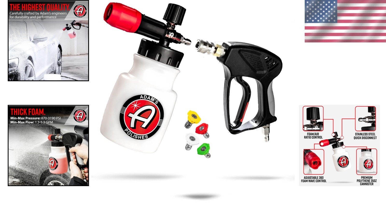 Foam Cannon Car Wash Sprayer – Stainless Steel Pressure Washer