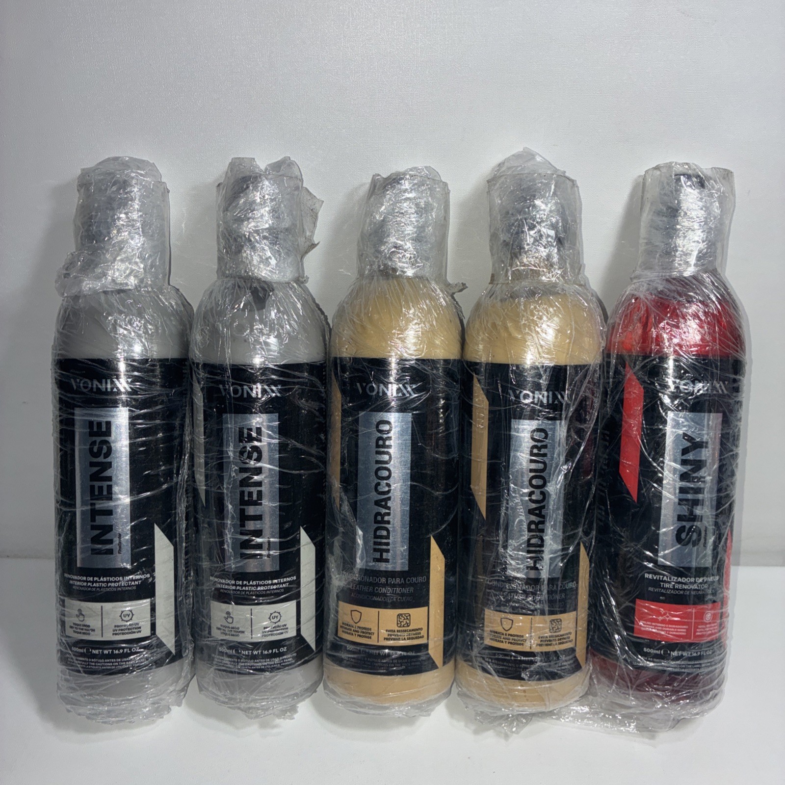 Lot Of 5 Vonixx Car Care Products for Leather, Tires & Interior 500 mL Each