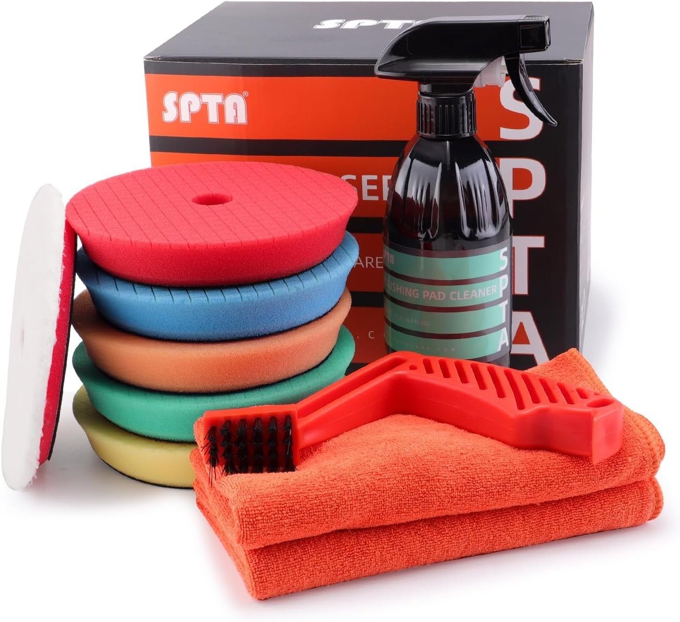 Professional 10-Pc Auto Detailing Set: Buffing Pads & Microfiber Towels Included