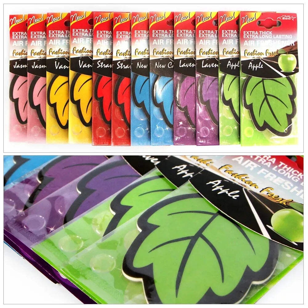 3-60pcs Car Air Freshener Natural Scented Tea Paper Auto Hanging Vanilla Perfume