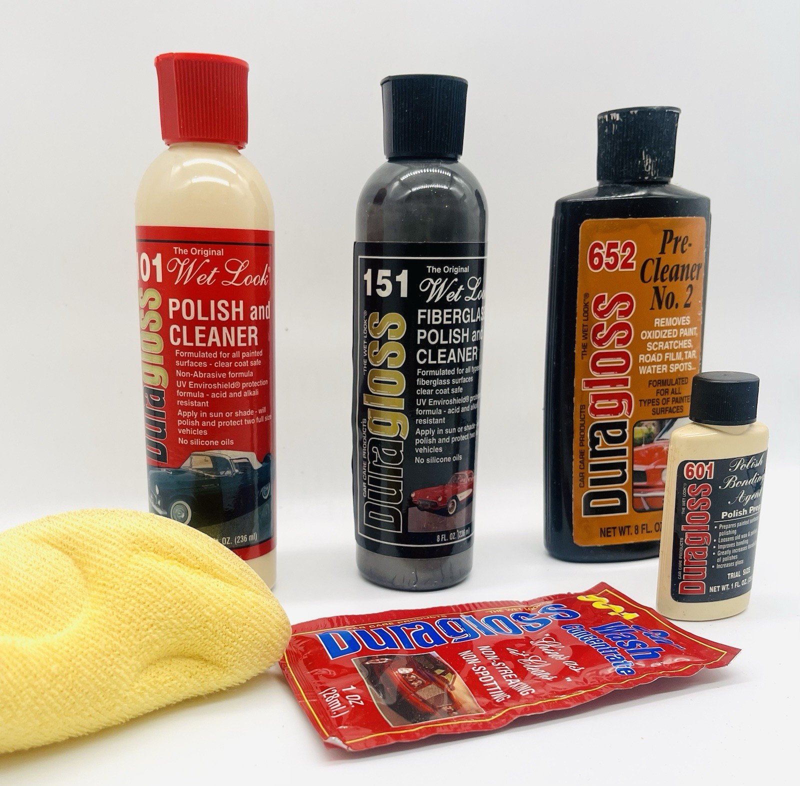 Vintage 1980s Duragloss Car Care Kit 101 151 652 601 + Car Wash Concentrate