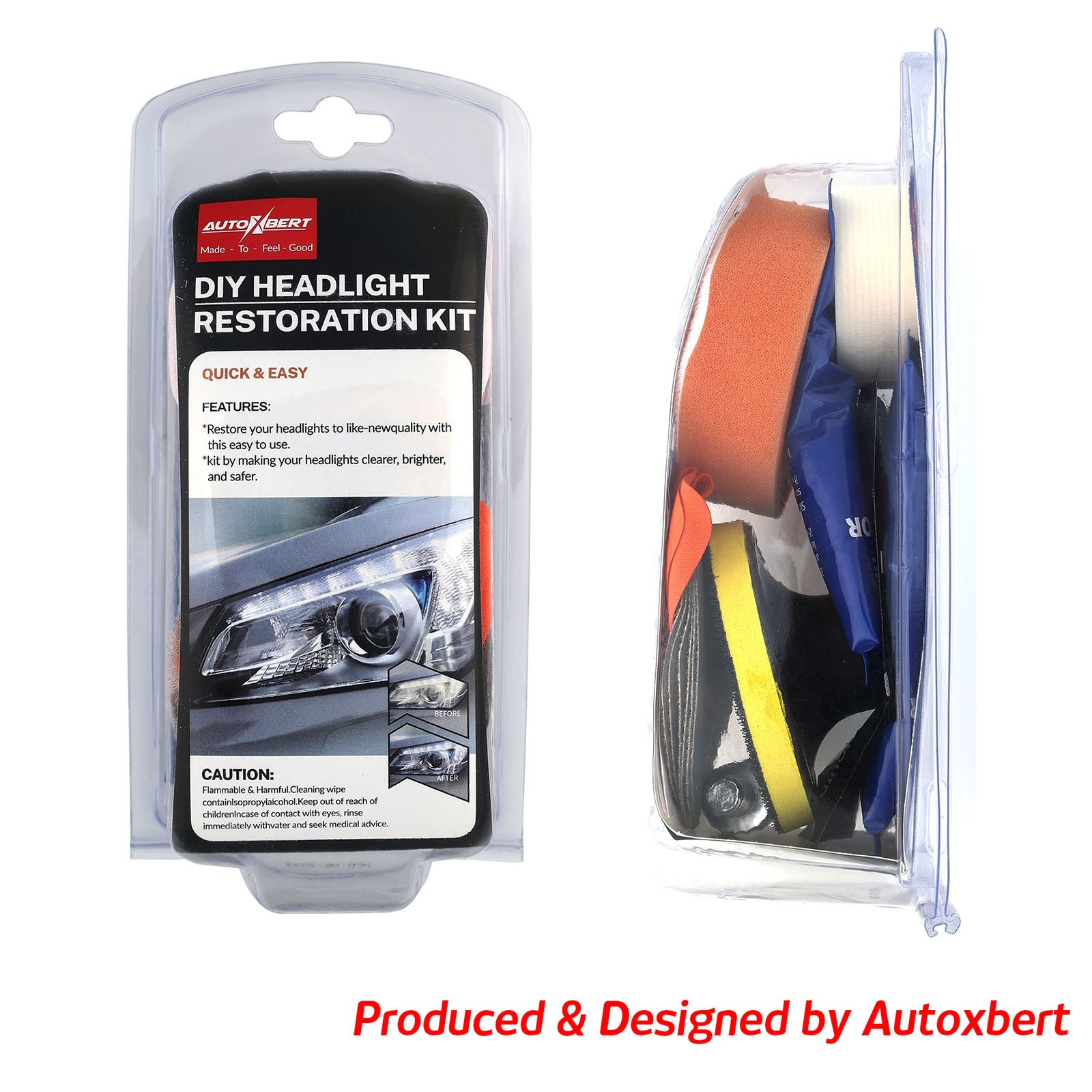 Heavy Duty Headlight Restoration Kit.Car Lens Lamp Cleaning Sanding Repair Tools