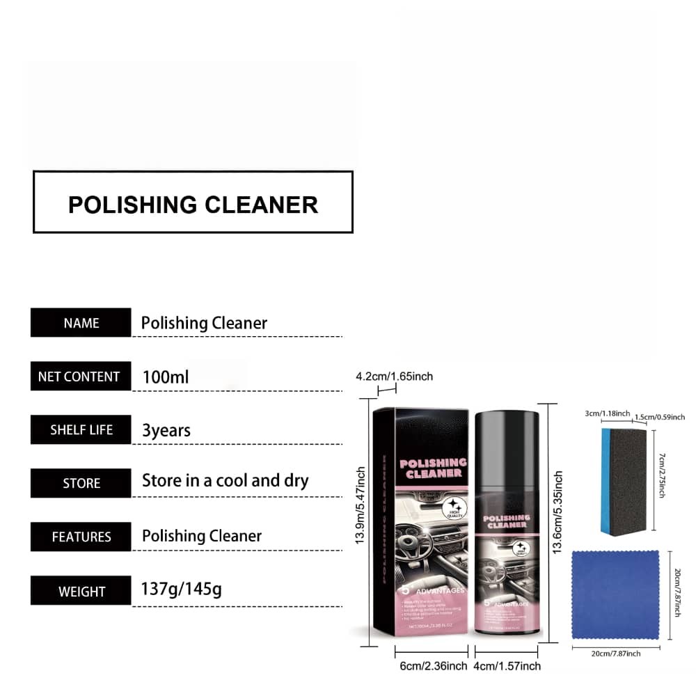 2025 New Polishing Cleaner Car Interior 100ml Vehicle Interior Cleaning Set