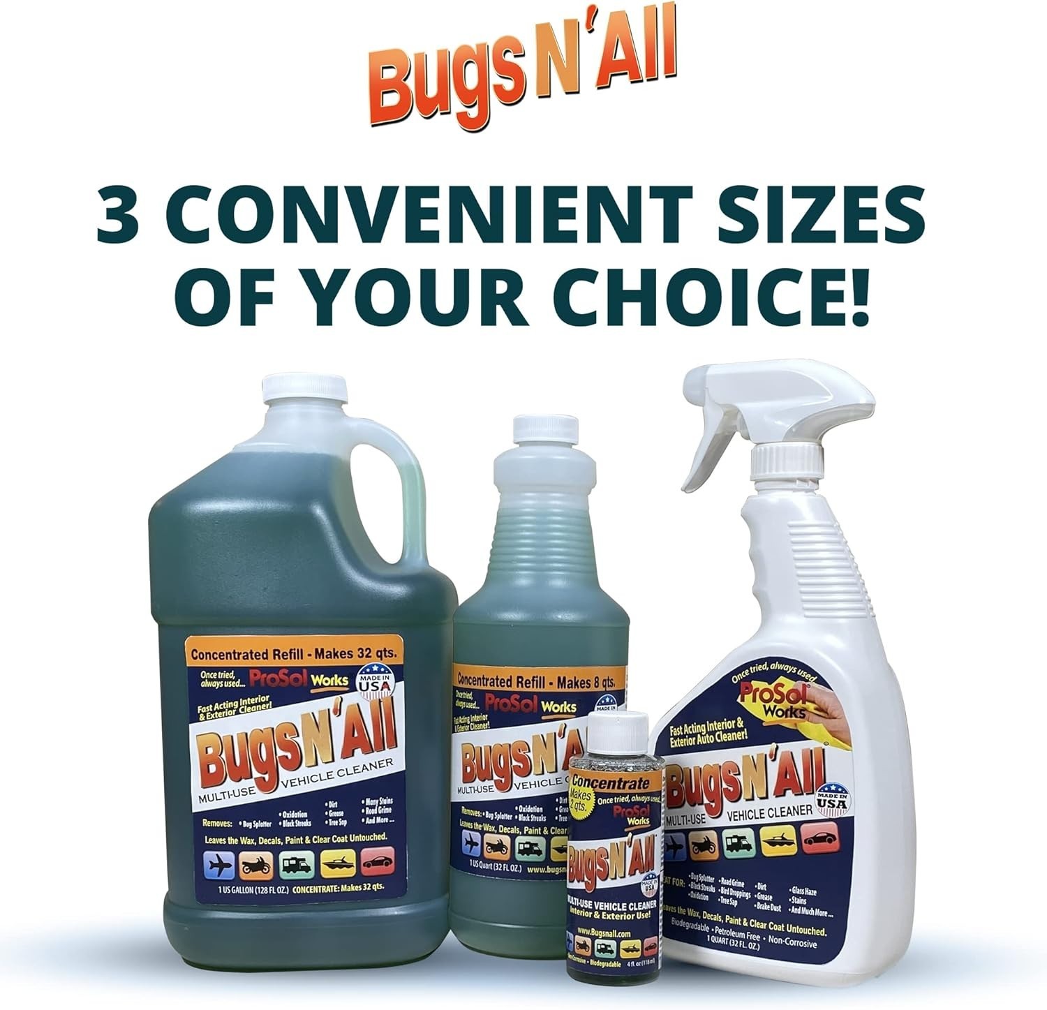 Bugs N’ All Car Cleaner & Degreaser – Bug & Tar Remover 4 oz