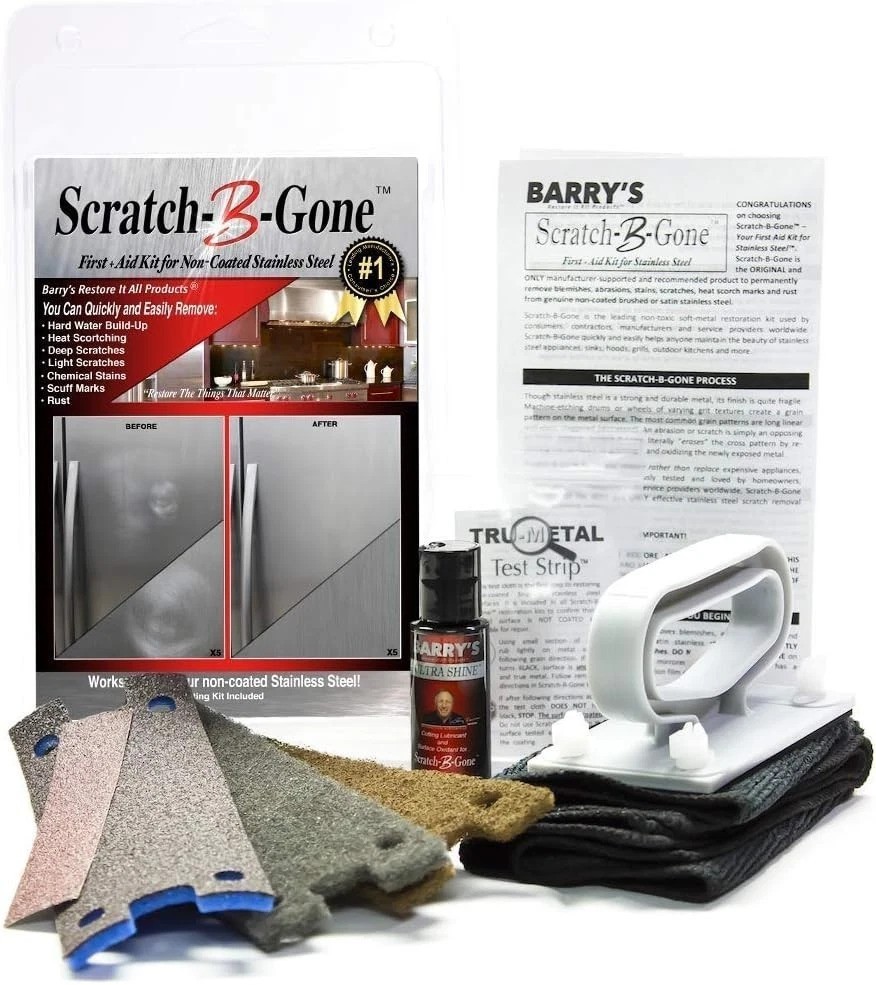 Stainless Steel Scratch Remover Kit | Non-Coated Safe Citrus Eco-Friendly Hom…