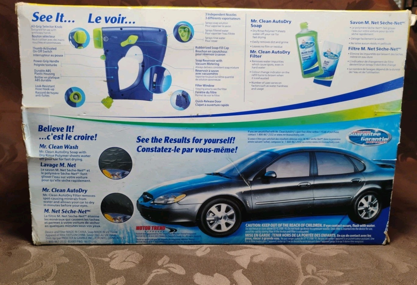 Mr Clean Auto Dry Car Wash Spray System Kit Soap Starter Filter Spot Free NOS