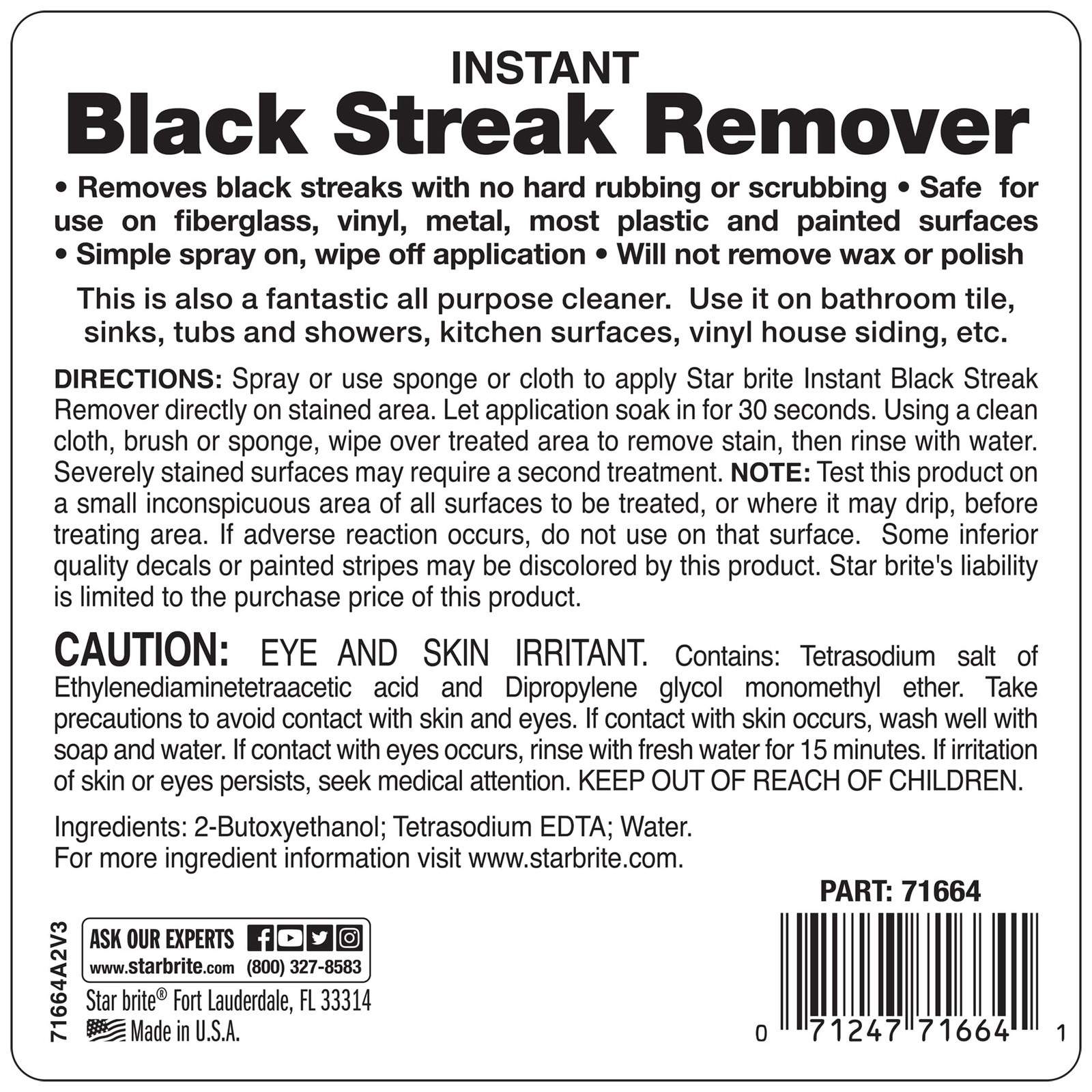 Star brite 071664 Instant Black Streak Remover – 64 oz.