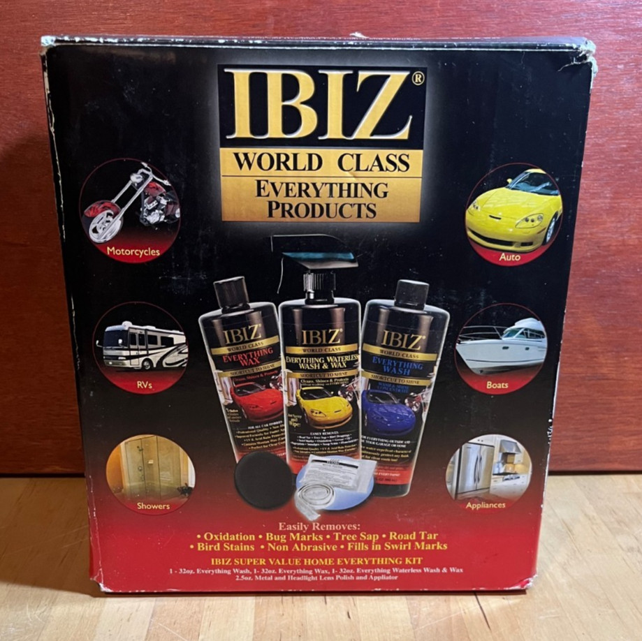 IBIZ World Class Everything Products Car Wash & Wax Polish Kit Set NIB USA Made