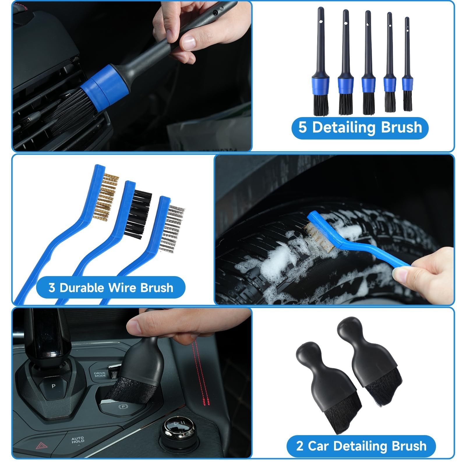 36Pcs Car Detailing Kit, Auto Cleaning Tools, Brushes & Accessories for Interior