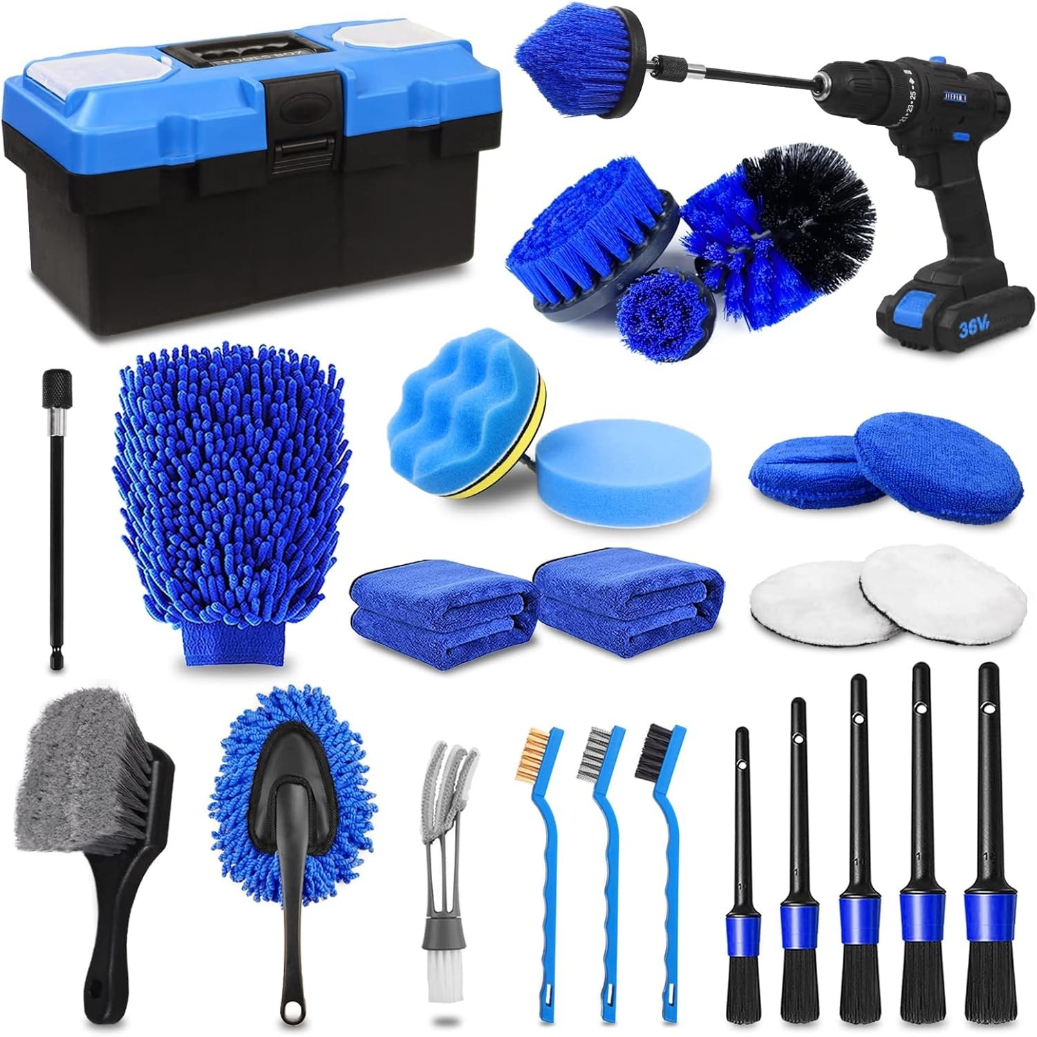 Ultimate 27PCS Car Detailing Brush Set – Waterproof & Multi-Surface Cleaners
